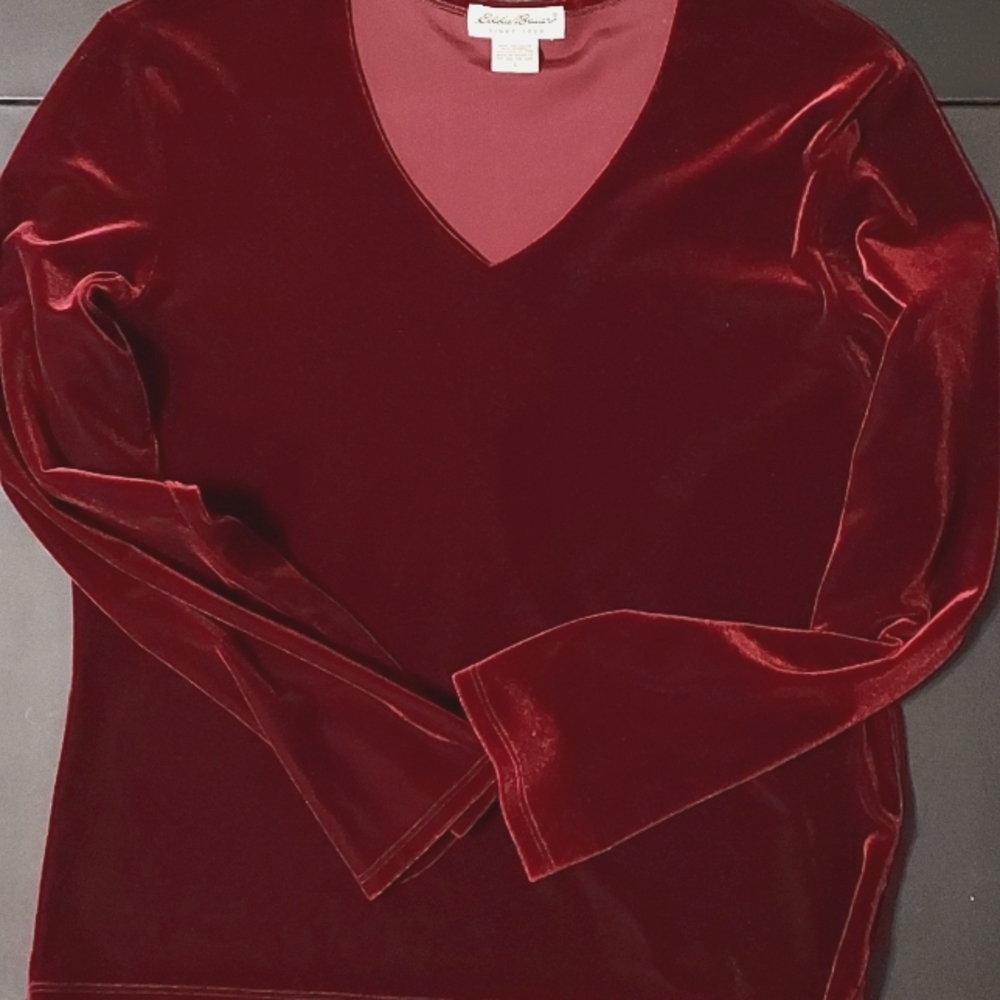 Velour V-neck, Eddie Bauer
